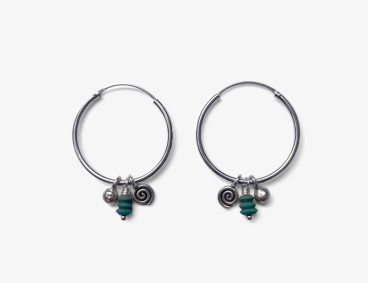 Turquoise Drift Hoops